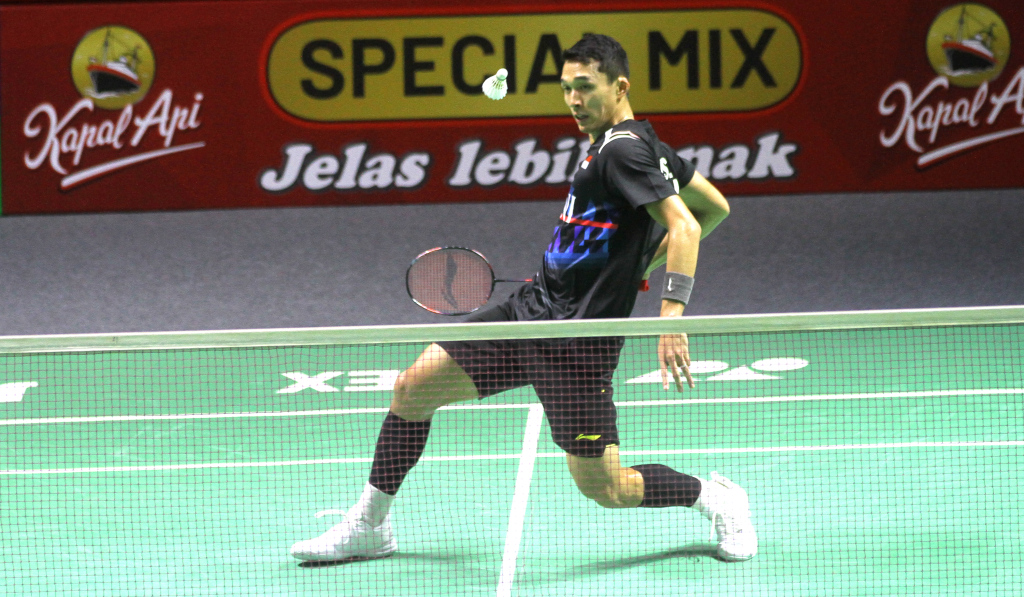 Atlet bulu tangkis Indonesia Jonatan Christie. (BeritaNasional/Oke Atmaja).